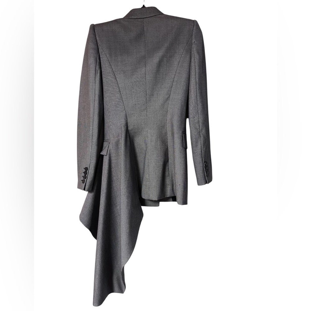 Alexander McQueen Asymmetrical Draped Gray Blazer - Picture 5 of 14